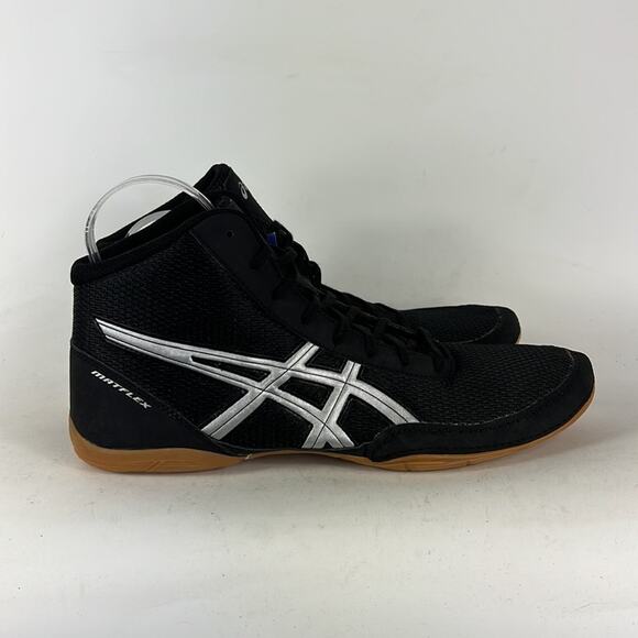 Asics matflex athletic wrestling shoes sneakers mens 13 black silver tan new - Picture 2 of 9